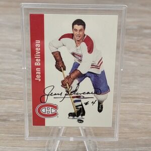 Jean Beliveau Montreal Canadiens Hockey Card Autographed Signed #4 With COA